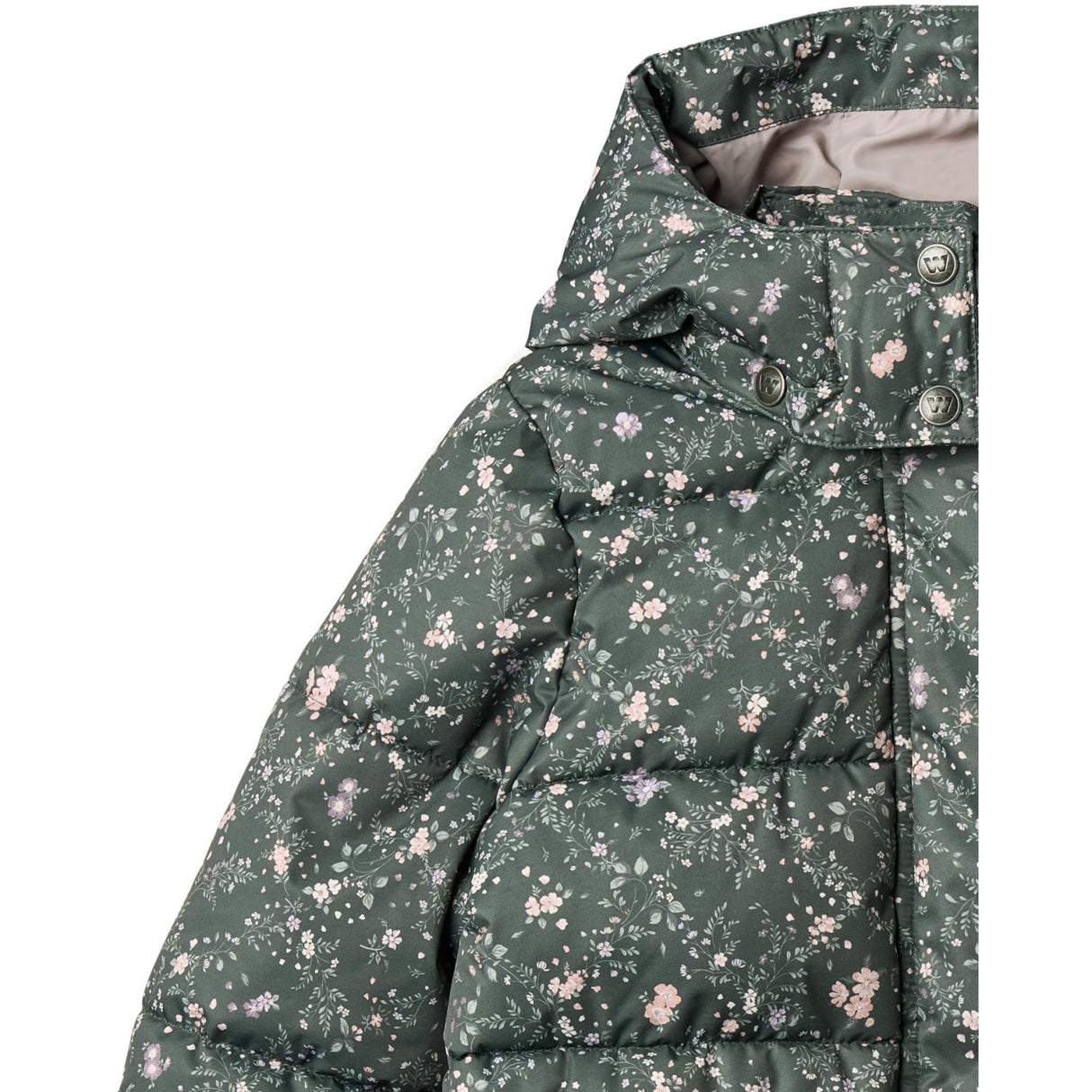 Wheat Forest Lake Checked Flowers Puffer Frakke Yrsa