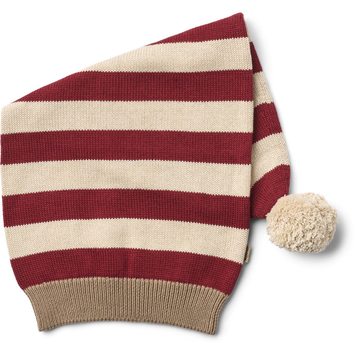 Wheat Red Stripe Strikket Nissehue