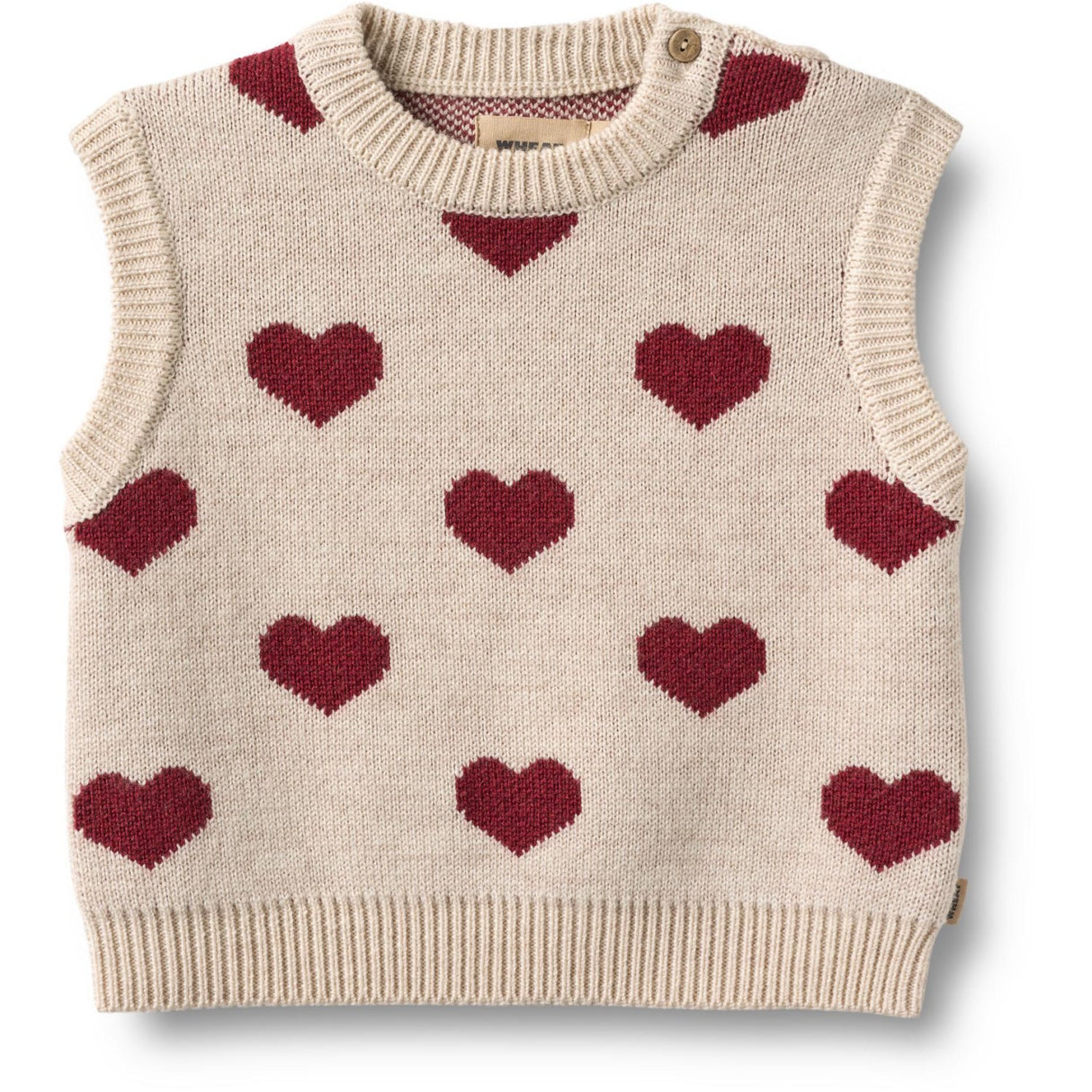 Wheat Offwhite Melange Jacquard Vest Gaby