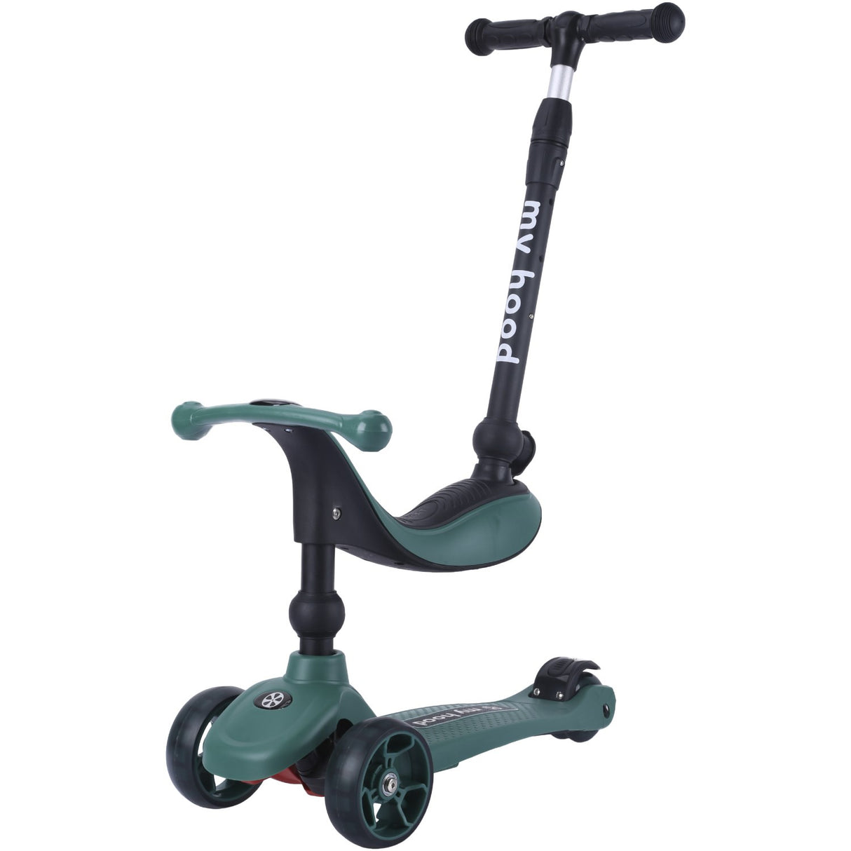 My Hood Dark Green Kick'N'Ride Løbehjul