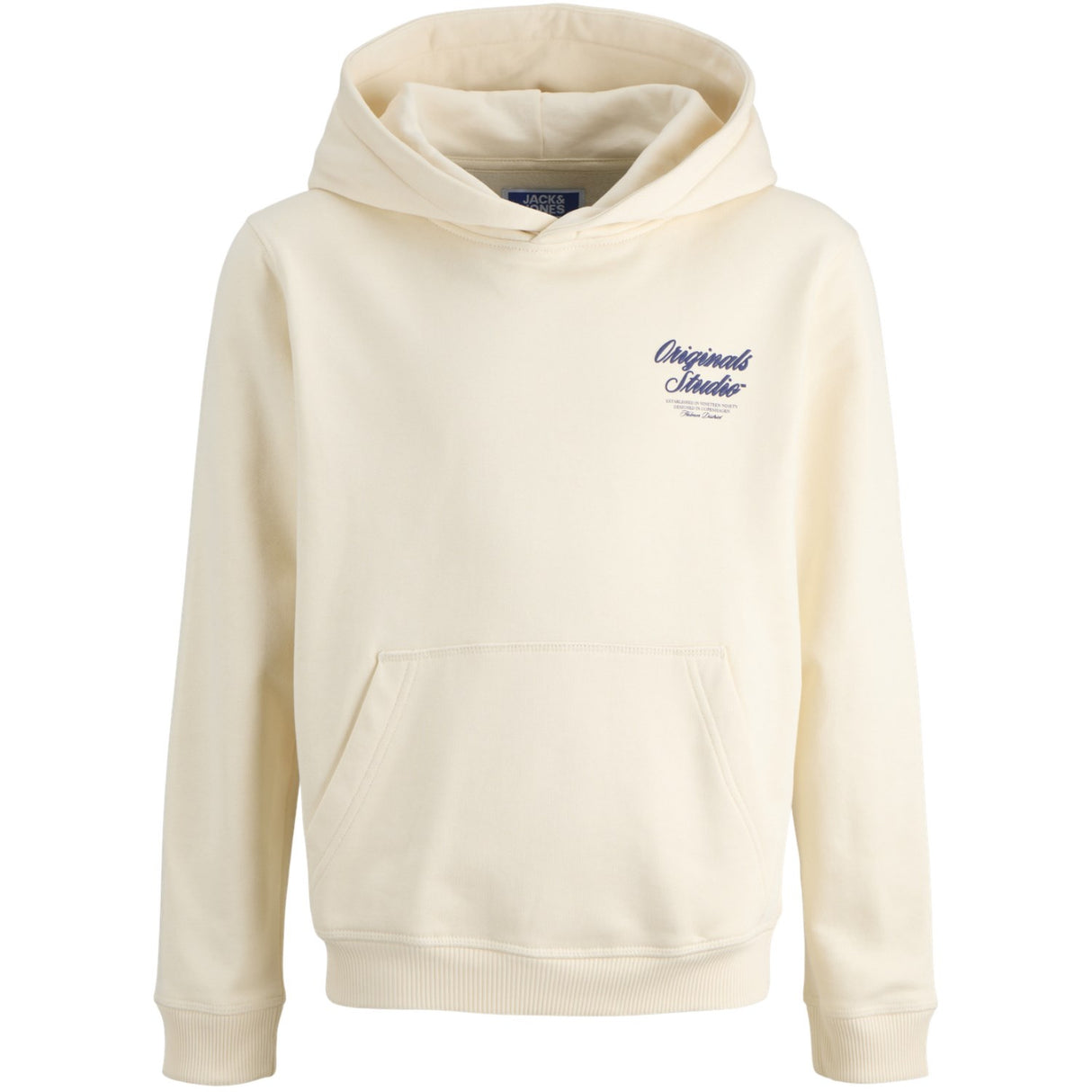 Jack & Jones Junior Antique White Jornorrebro Typo Back Sweat Hætte Sn Jnr