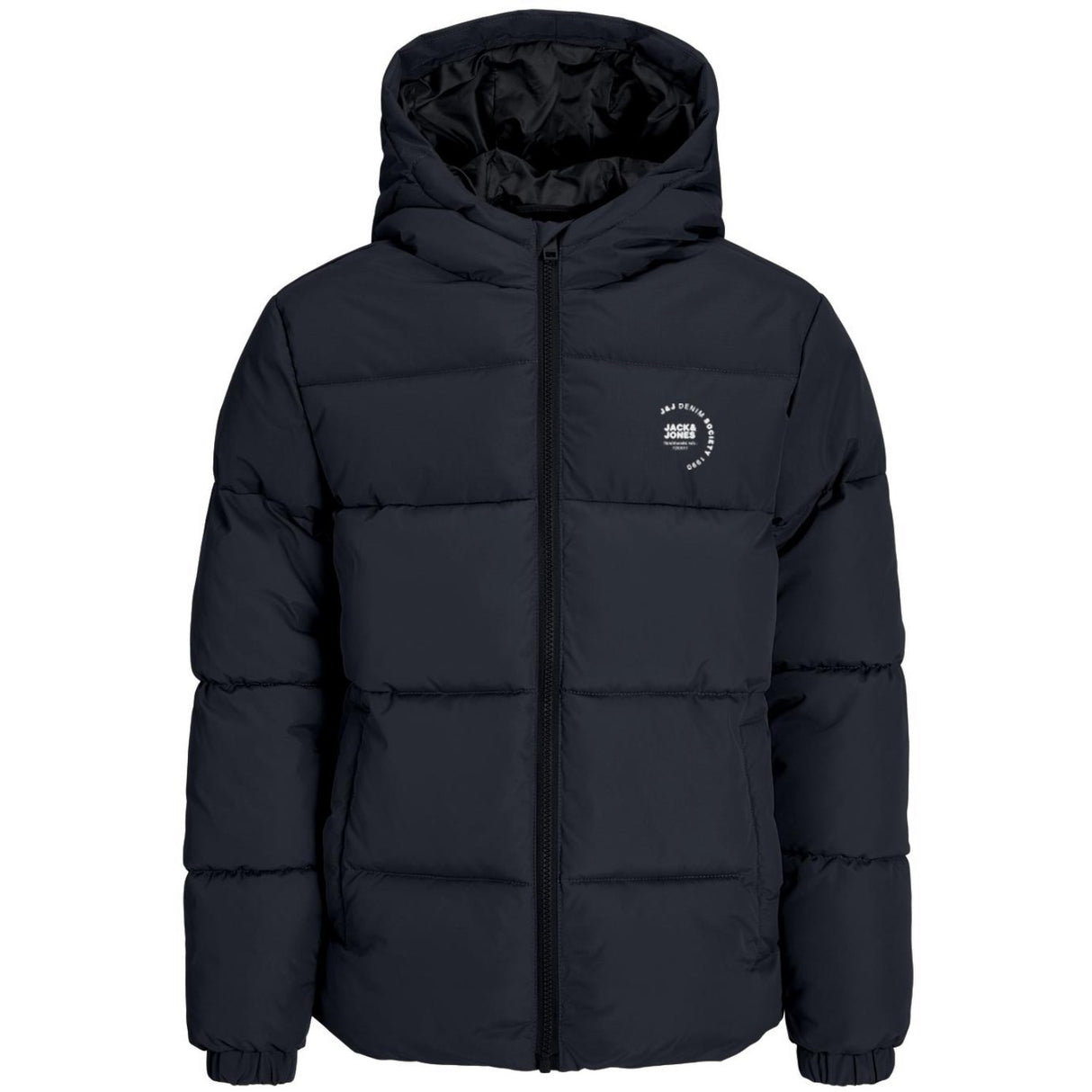 Jack & Jones Junior Sky Captain White Logo Jjmaze Logo Puffer Hætte Jnr