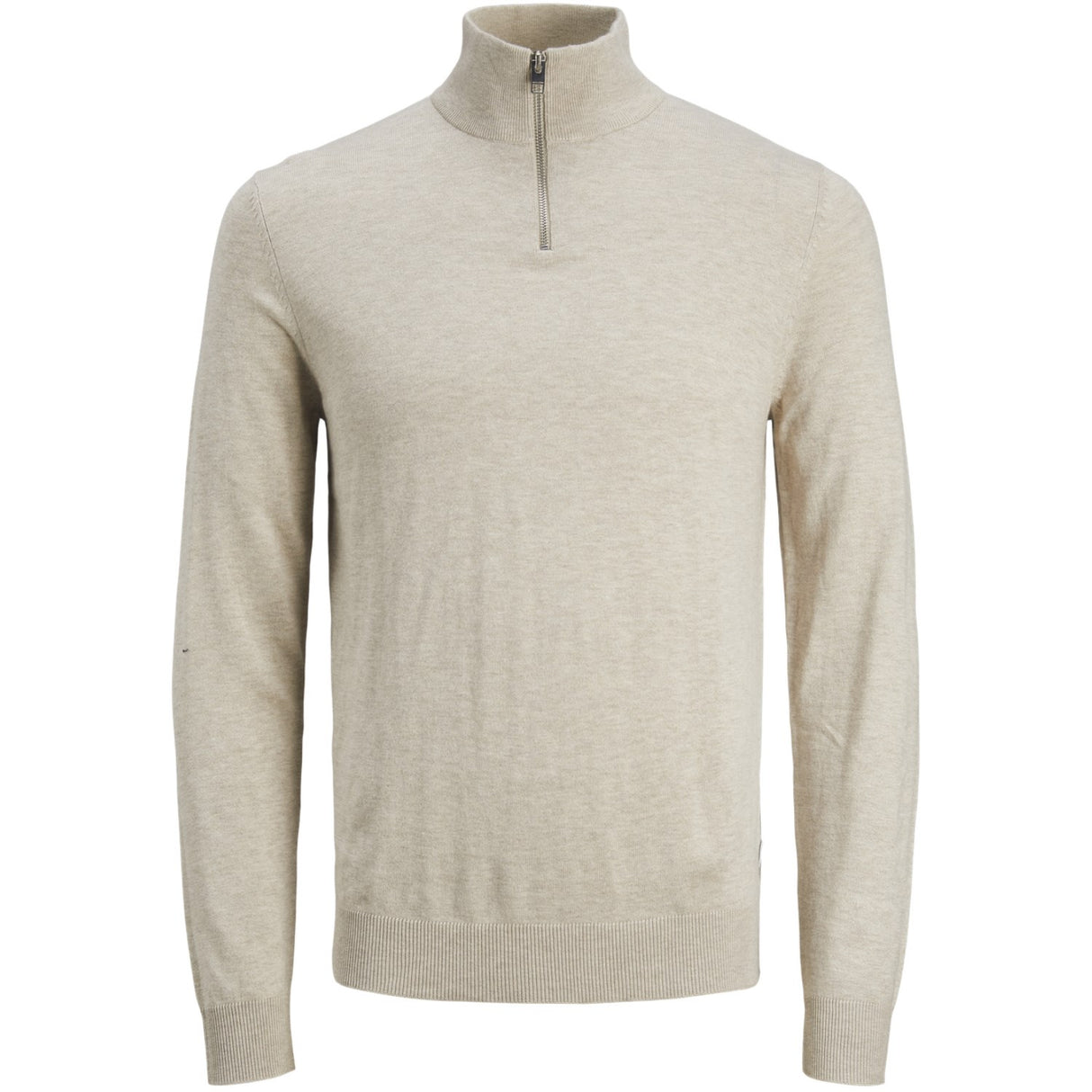 Jack & Jones Junior Oatmeal Melange Jjeemil Strik Half Zip Noos Jnr