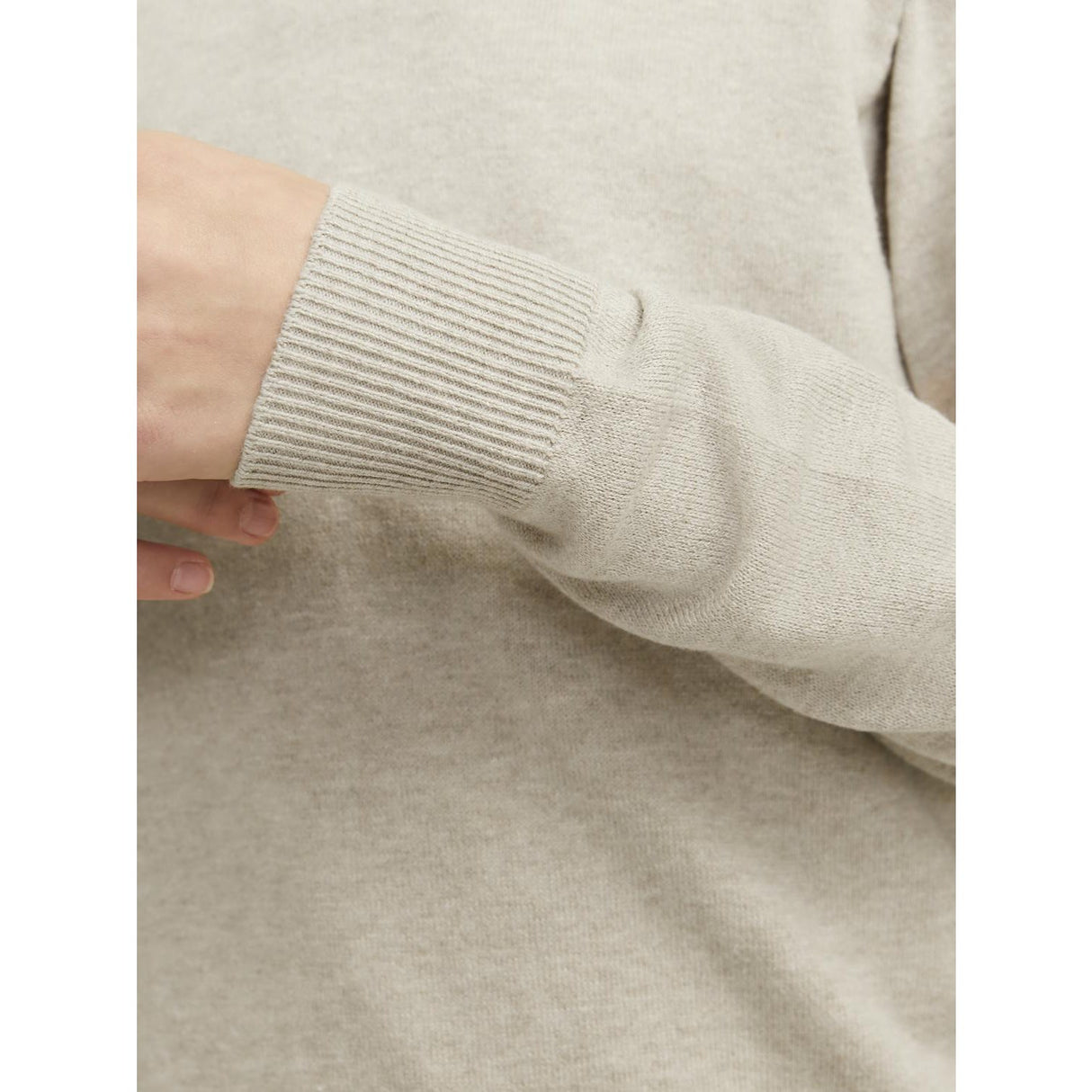 Jack & Jones Junior Oatmeal Melange Jjeemil Strik Half Zip Noos Jnr