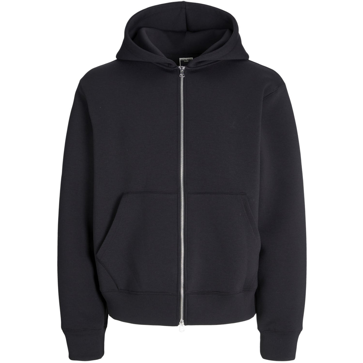 Jack & Jones Junior Black Jcocover Scuba Sweat Zip Hætte Jnr