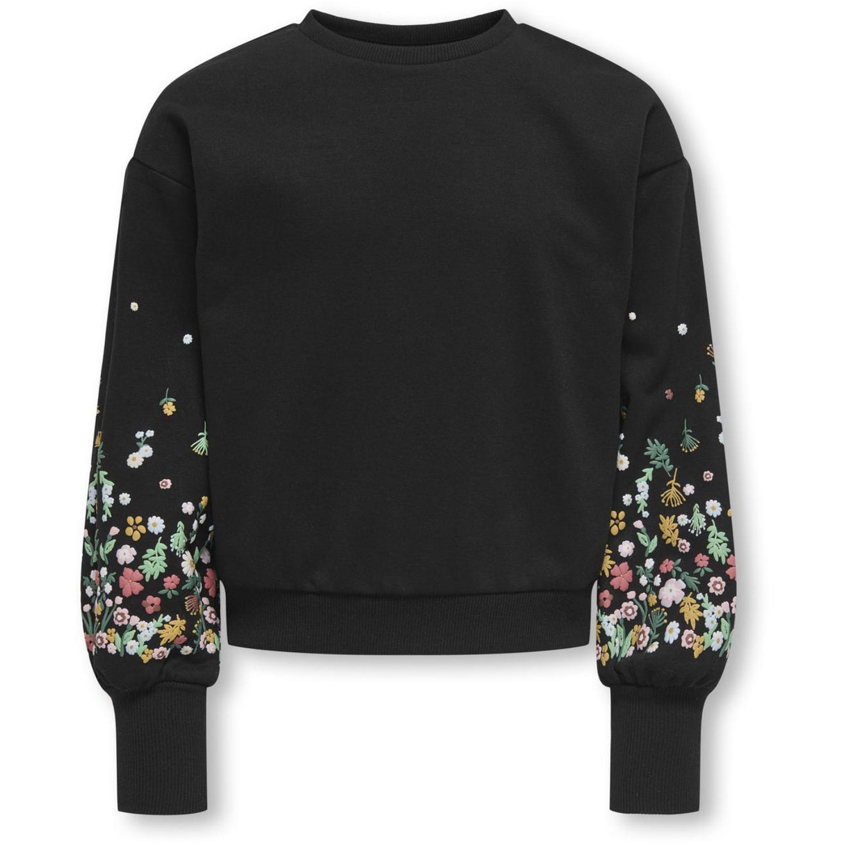 kids ONLY Black Sleeve Flower Kogbrooke L/S O-Neck Flower Swt Noos