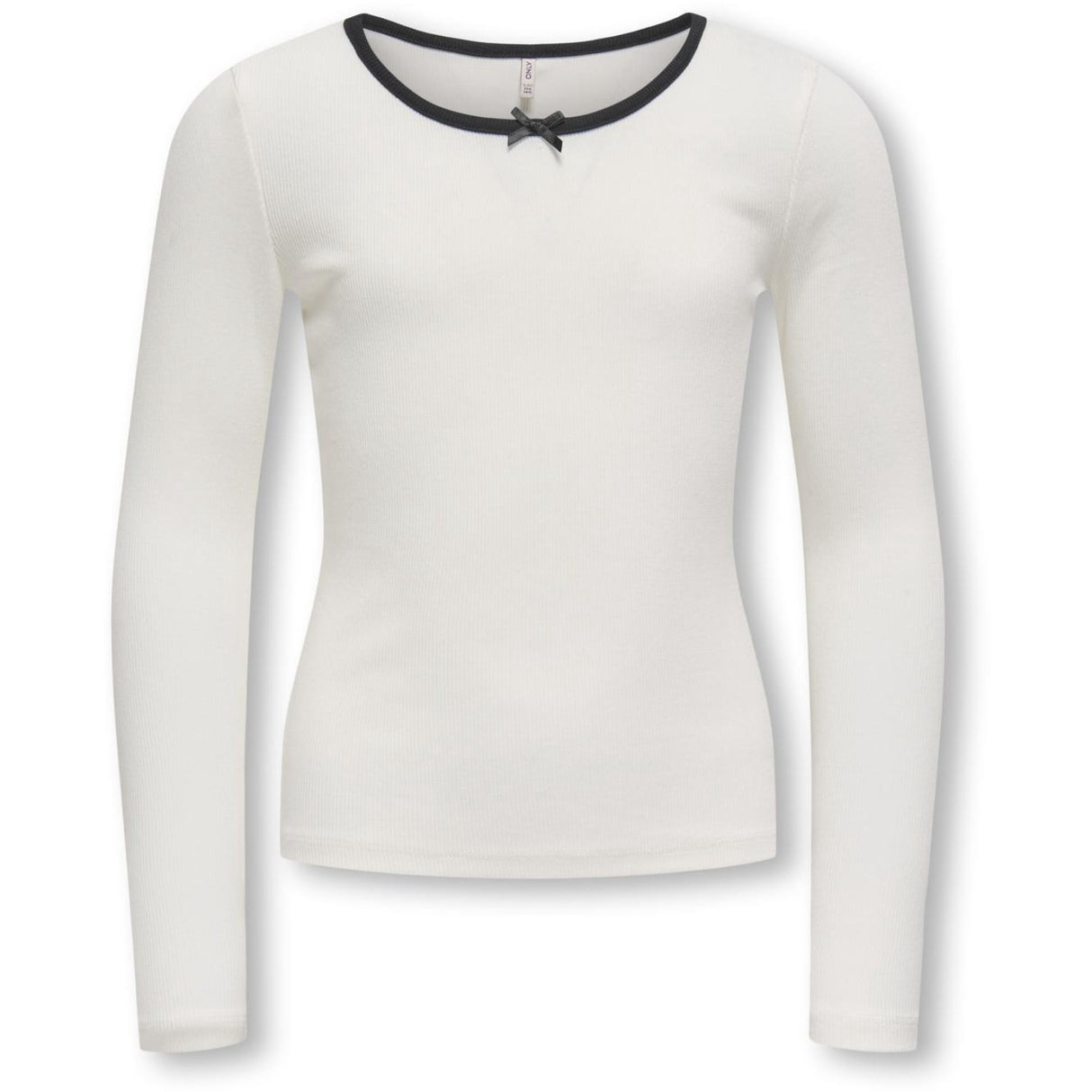 kids ONLY Cloud Dancer Black Bow Kogsofia L/S Sløjfe Top Jrs