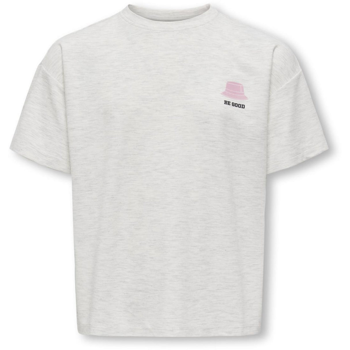 kids ONLY Light Grey Melange Collage Kogbillie Ss Loose Bamse Top Jrs Noos