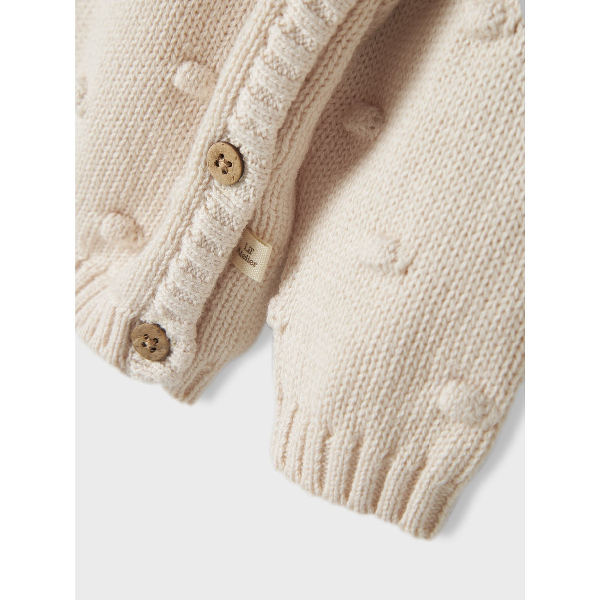 Lil'Atelier Pastel Parchment Nbfgable Ls Slå-om Strik Lil