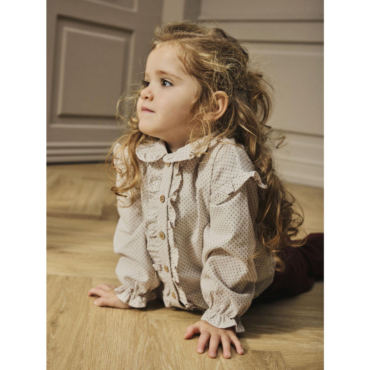 Lil'Atelier Pastel Parchment Nmfolena Ls Loose Skjorte Lil