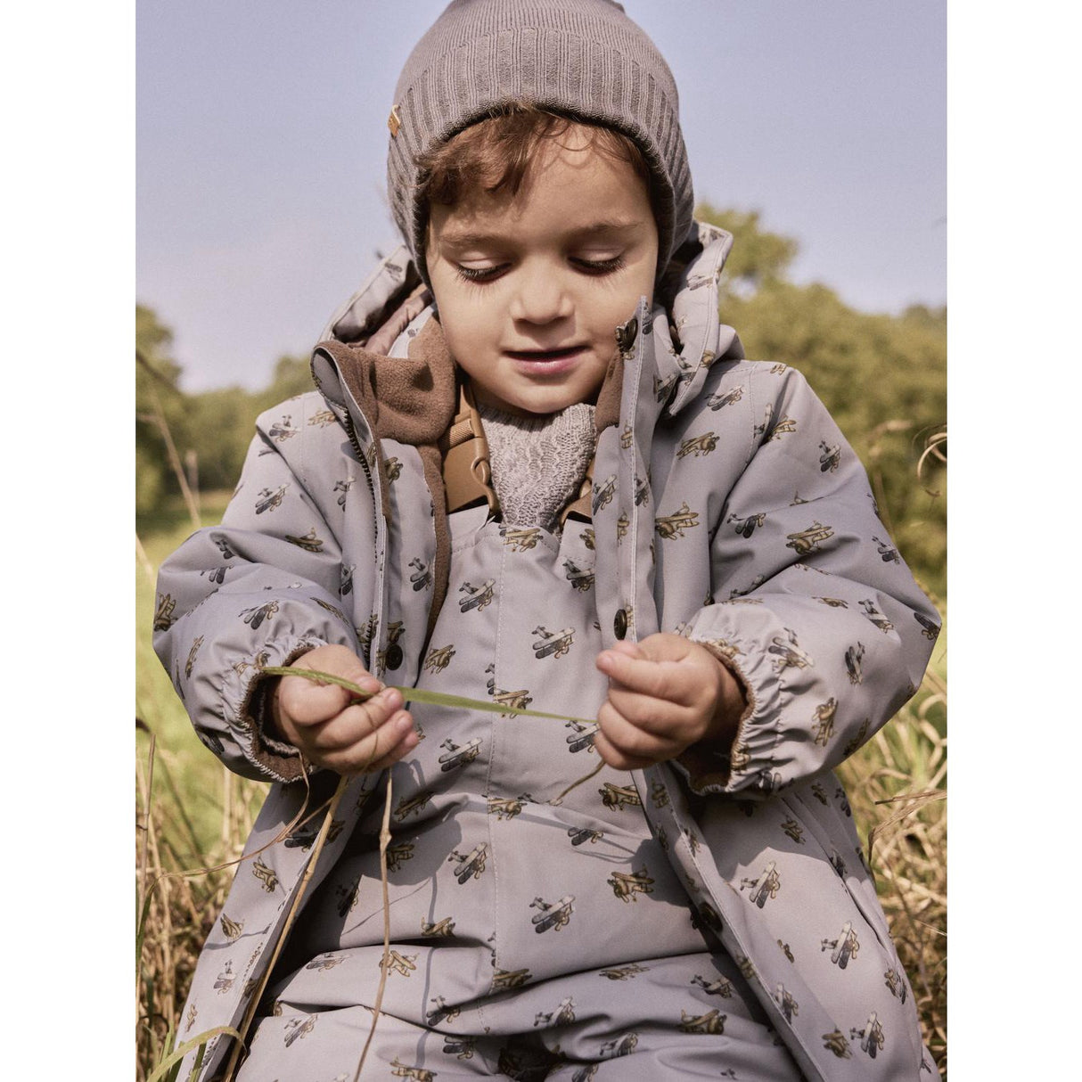 Lil'Atelier Ultimate Grey Airplanes Nmmlasnow10 Jkt Fo Aop1 Lil