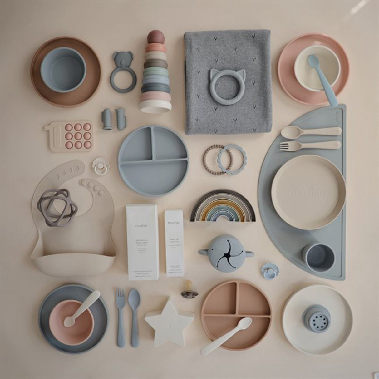 Mushie Blush Classic Silikone Tallerken