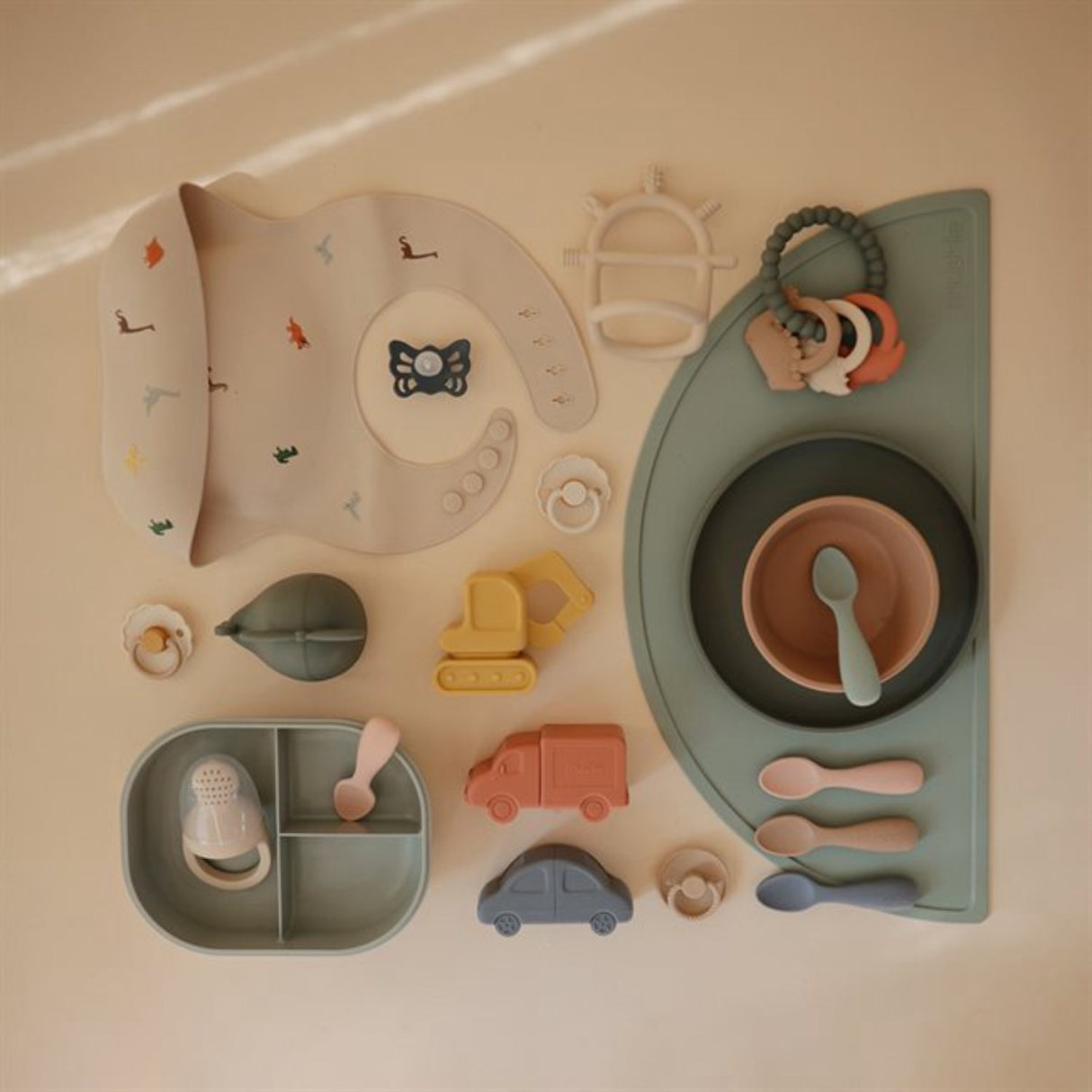 Mushie Natural/Shifting Sand Toddler Starter Skeer 2-Pak