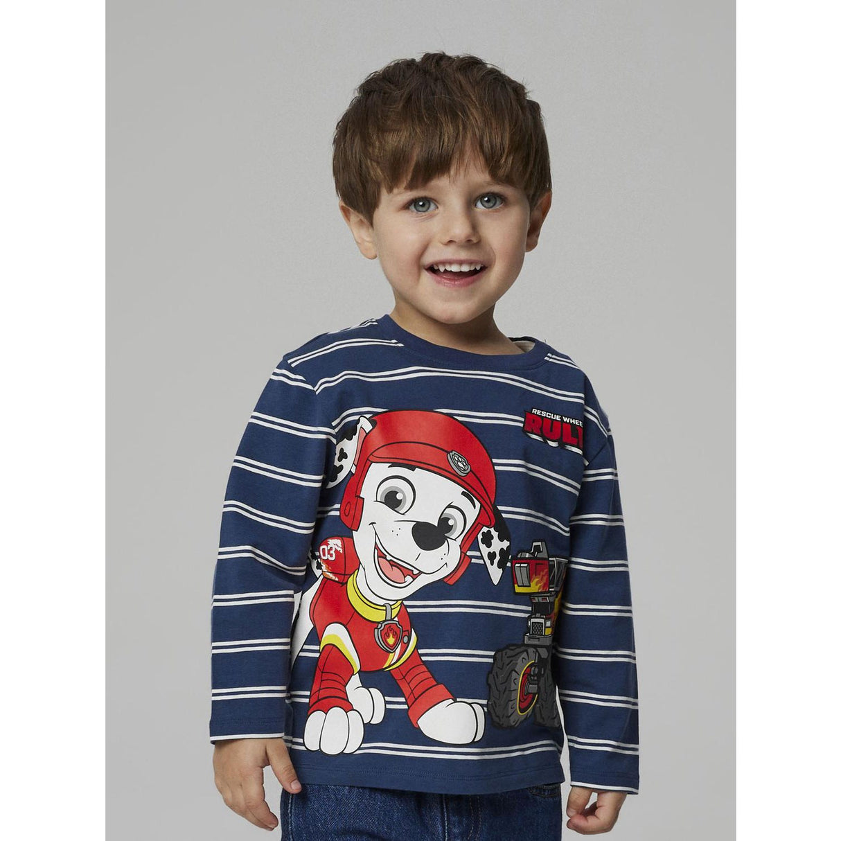 Name It Insignia Blue Nmmsofus Paw Ls Nreg Top Box Cplg