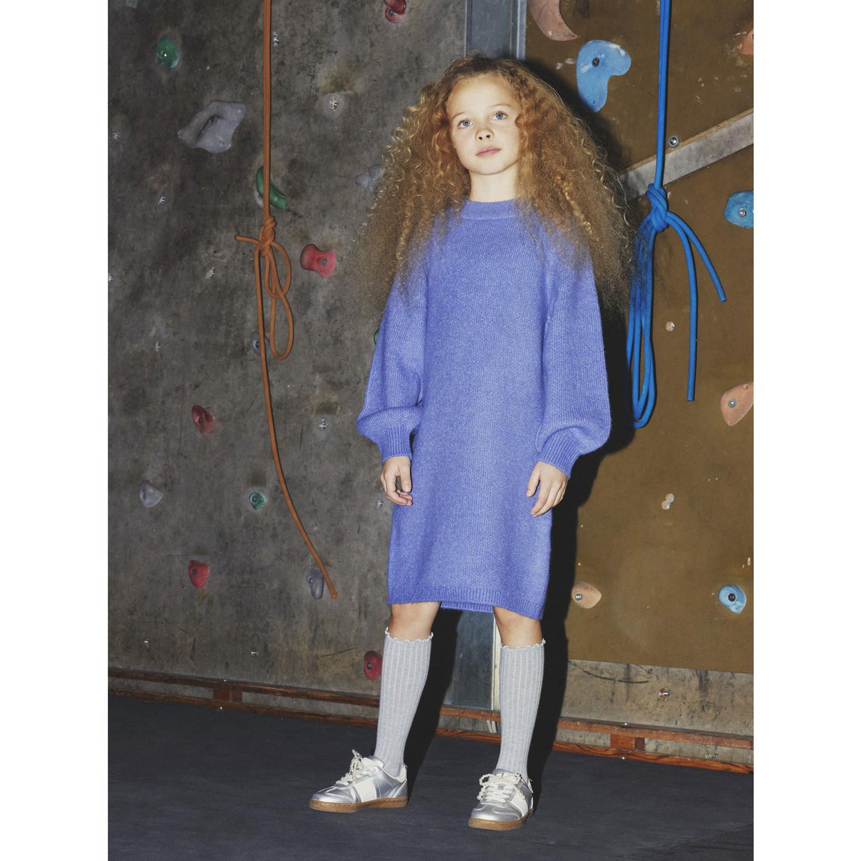 Name It Blue Ice Nkfomarian Ls Strik Kjole