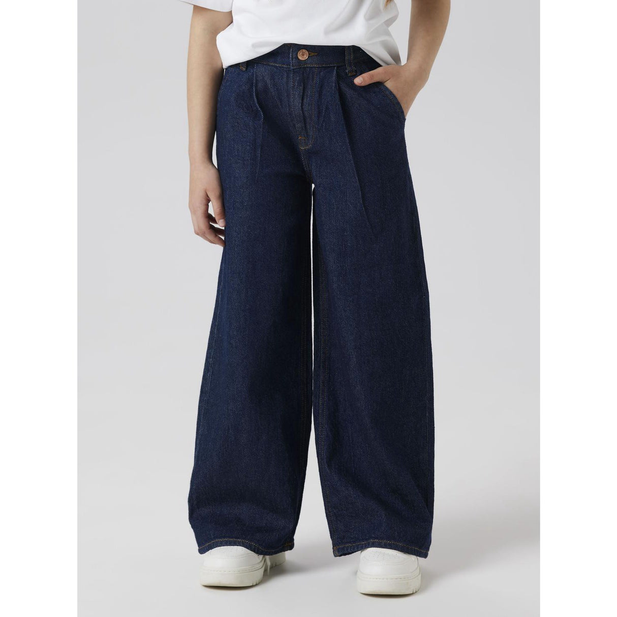 Name It Dark Blue Denim Unwashed Nkfbella Hw W Pleat Jeans 3020-Az L Noos