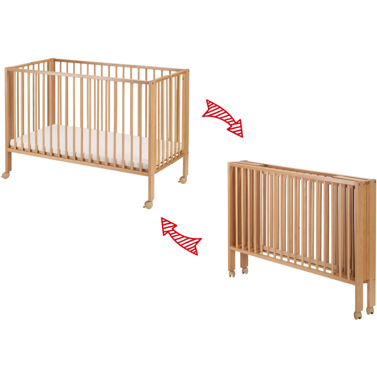 tiSsi® Nature Jori Sammenklappelig Seng Massiv Bøg