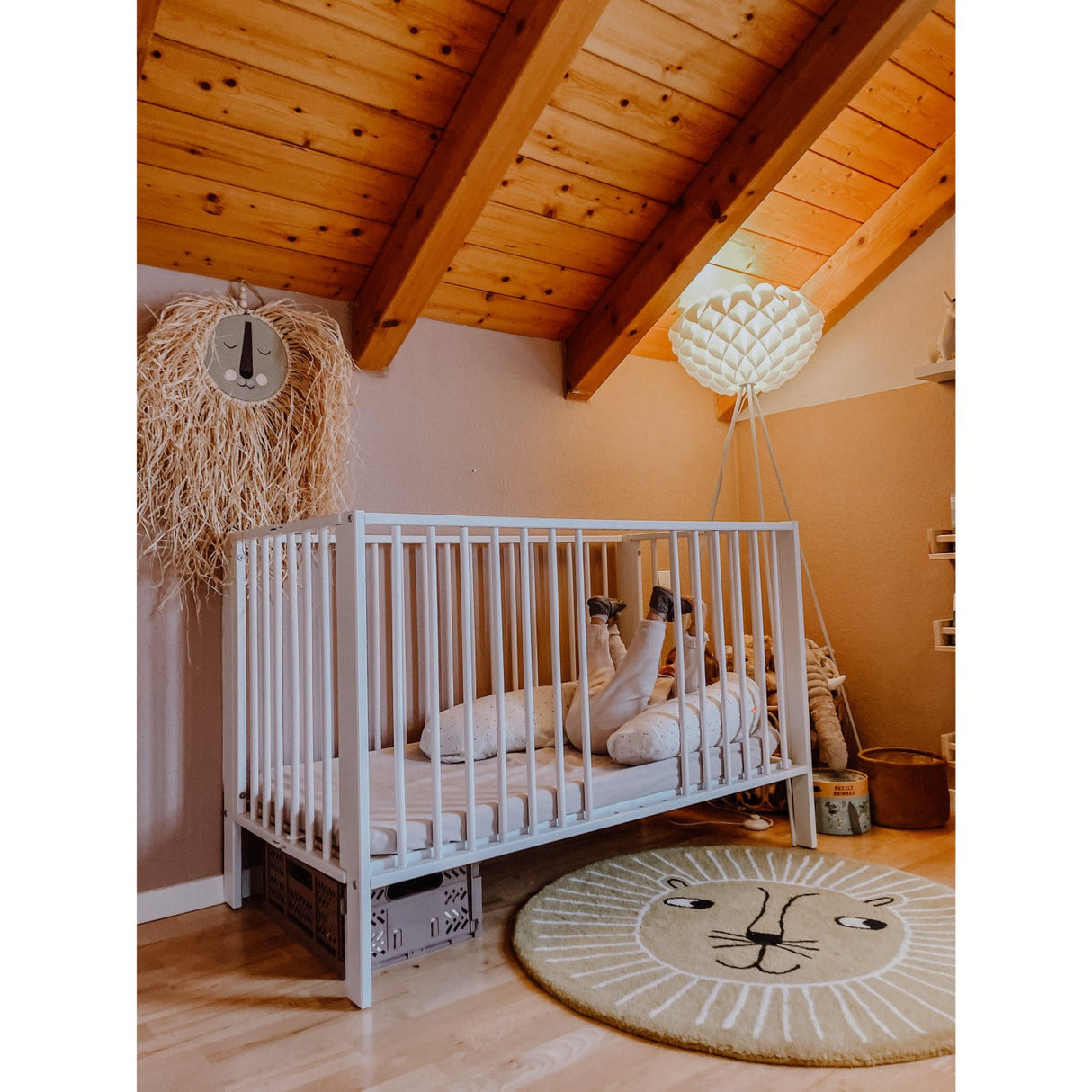 tiSsi® White Laquer Jori Sammenklappelig Seng Massiv Bøg