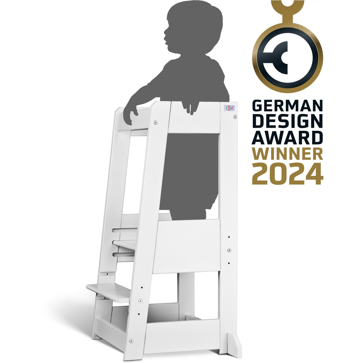 tiSsi® White Laquer Felix Læringstårn Massiv Bøg