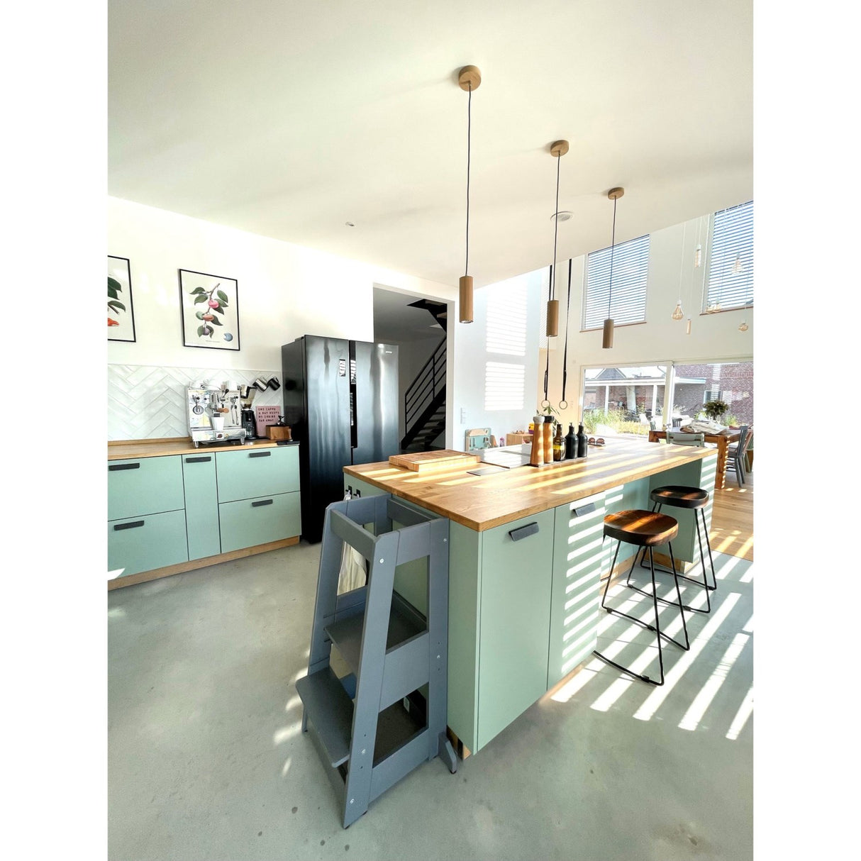 tiSsi® Grey Laquer Felix Læringstårn Massiv Bøg