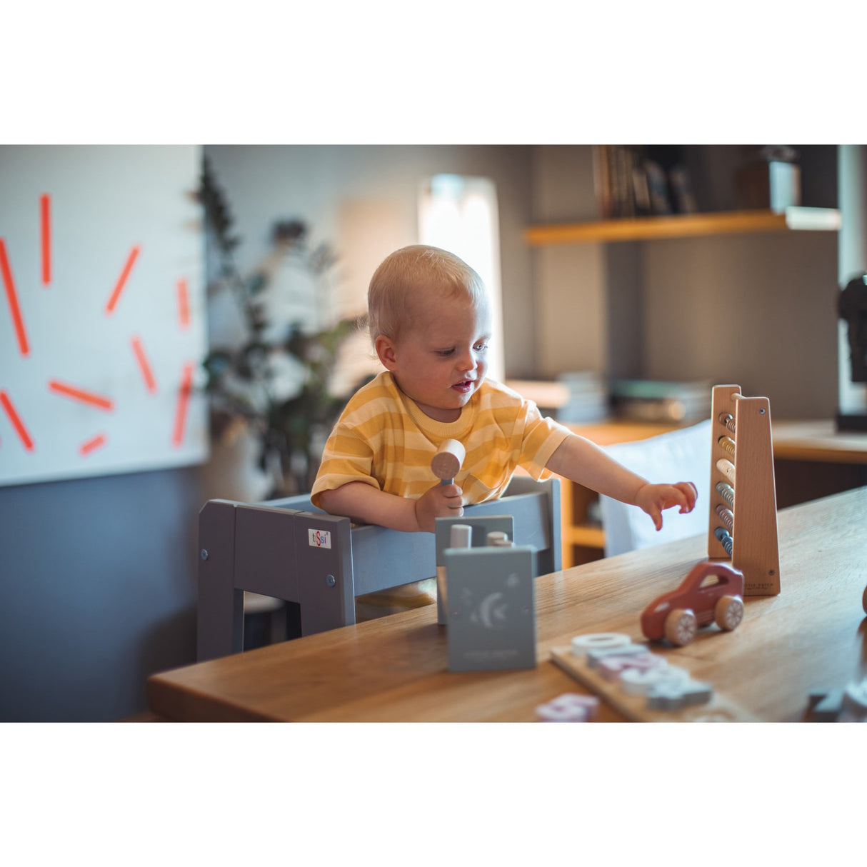 tiSsi® Stormy Grey Laquer Felix Læringstårn Massiv Bøg
