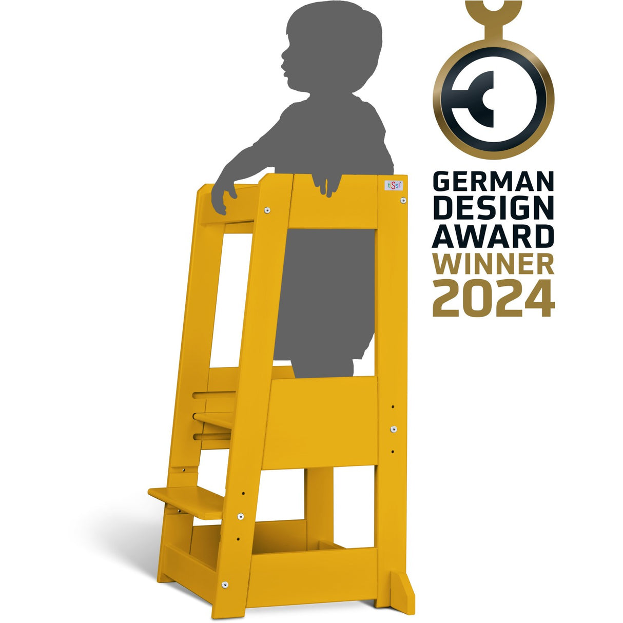 tiSsi® Sun Yellow Laquer Felix Læringstårn Massiv Bøg