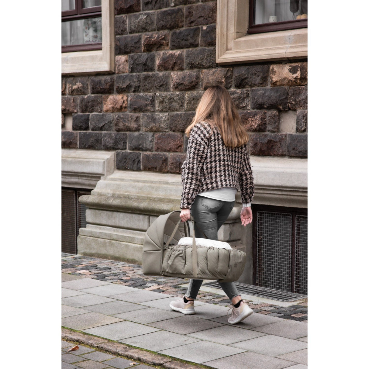 Sebra Dark Olive Hætte Til 3-In-1 Baby Nest