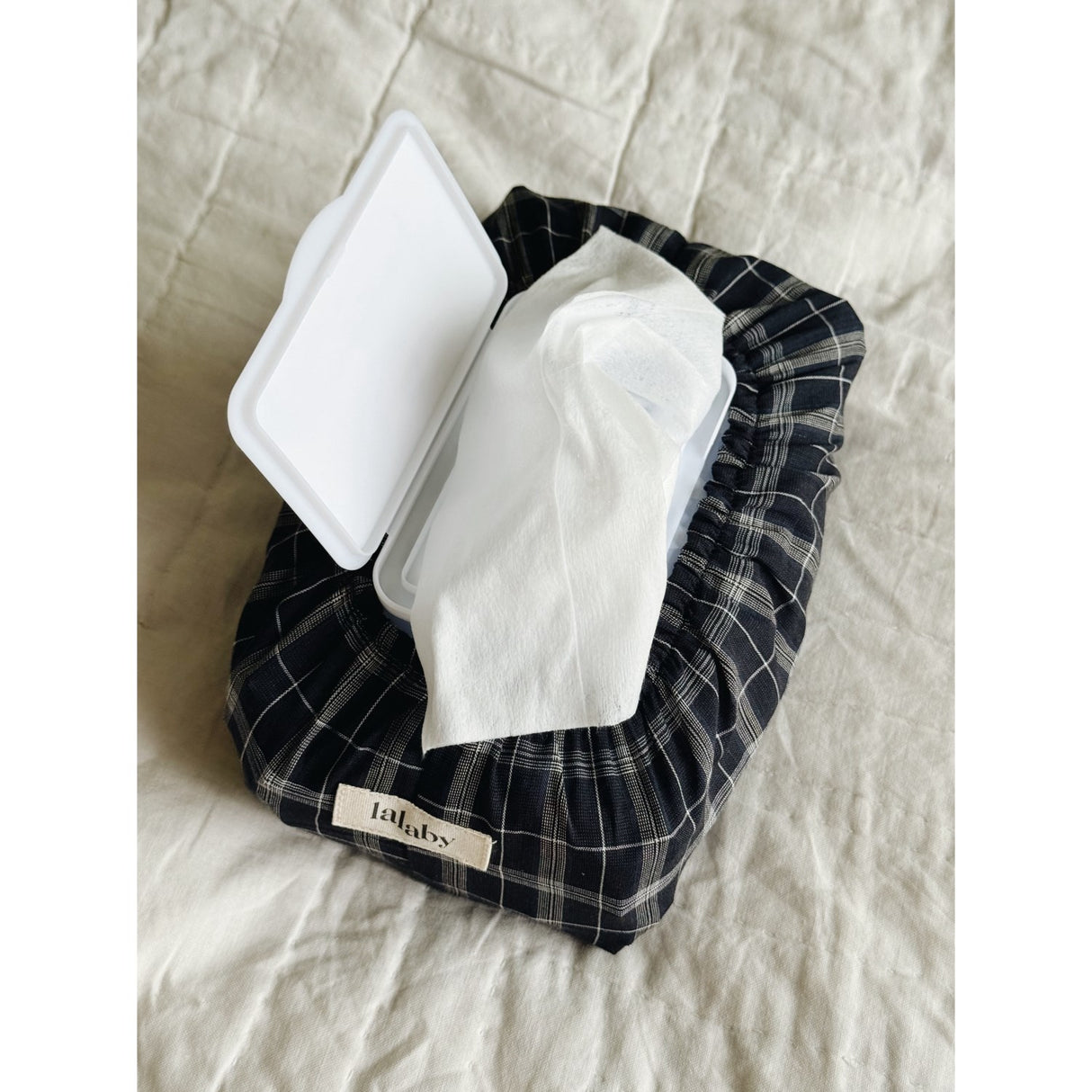 Lalaby Etui til Vådservietter Blue Check