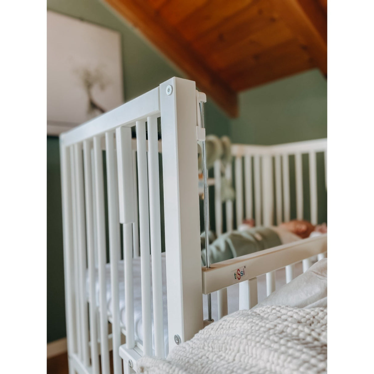 tiSsi® White Laquer Maxi Børneseng Massiv Bøg
