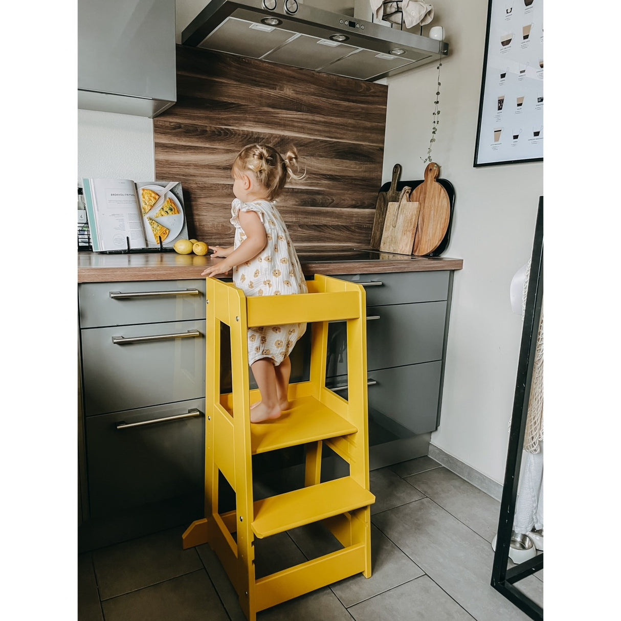 tiSsi® Sun Yellow Laquer Felix Læringstårn Massiv Bøg