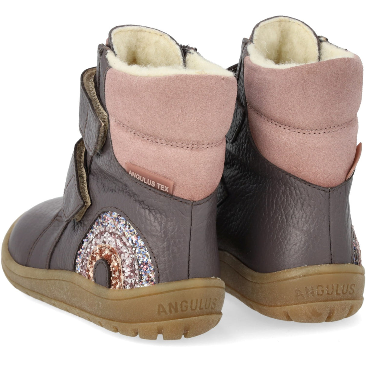 Angulus Lavender/Faded Rose TEX-støvle Med Funklende Glitterregnbue