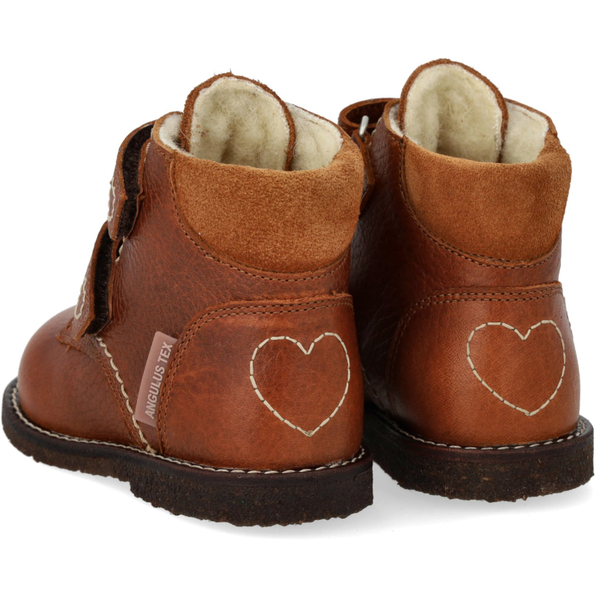 Angulus Cognac/Cognac Begynder TEX-støvle Med Hjertebroderi