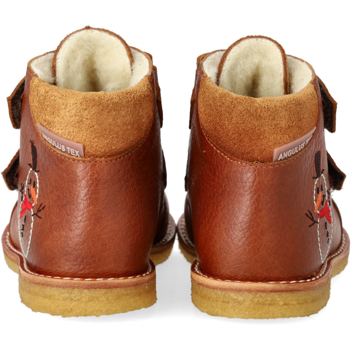 Angulus Cognac/Cognac Begynder TEX-støvle Med Broderet Snemand