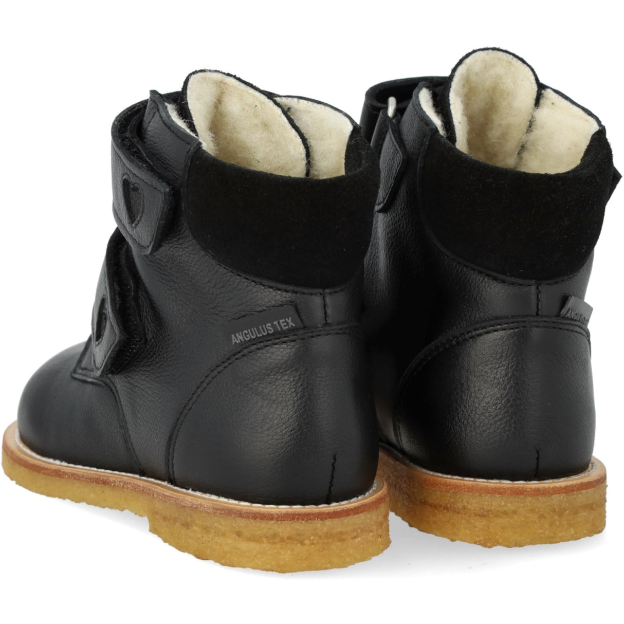 Angulus Black/Black Glitter TEX-støvle Med Funklende Glitterhjerter