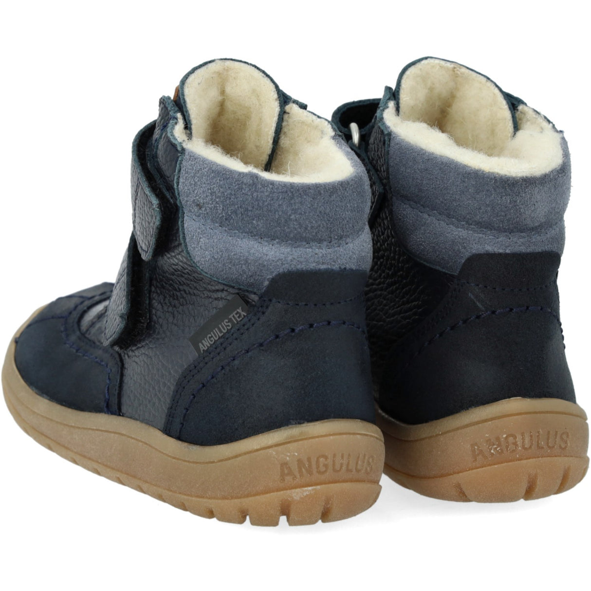 Angulus Navy/Tan/Blue Fog Velcro TEX-støvle Med Ekstra Slidstærke Detaljer