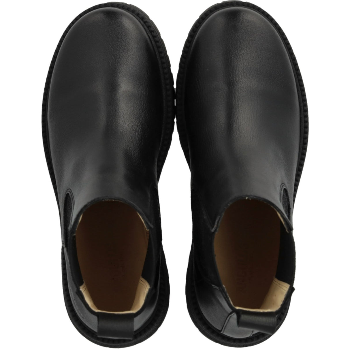 Angulus Black/Black Glitter Elastic Chelsea Støvle Med Elastik På Tracksål