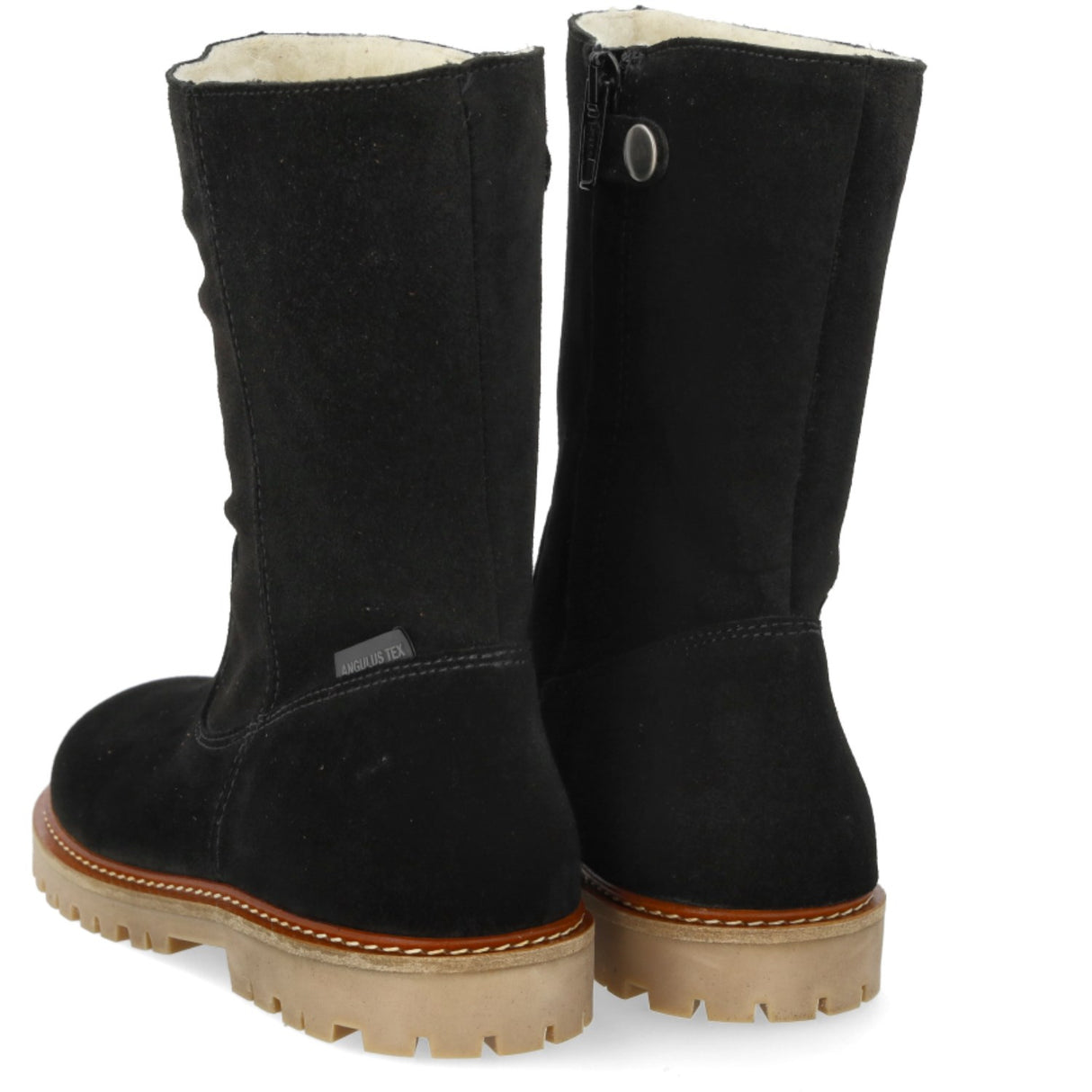 Angulus Black Klassisk Mellemhøj Støvle I Ruskind