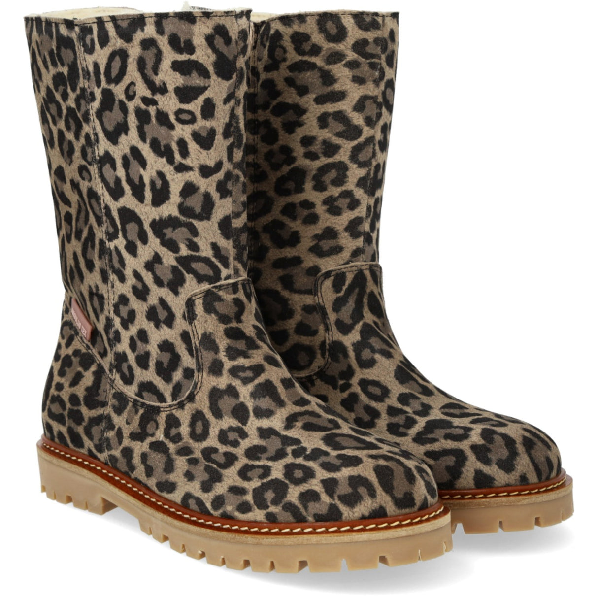 Angulus Beige Leo Klassisk Mellemhøj Støvle I Ruskind