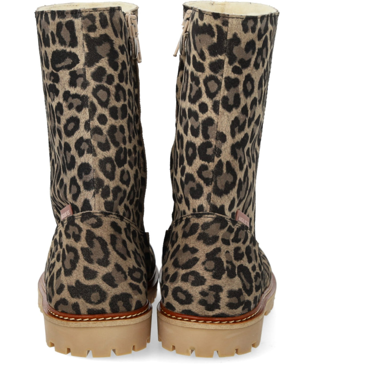 Angulus Beige Leo Klassisk Mellemhøj Støvle I Ruskind