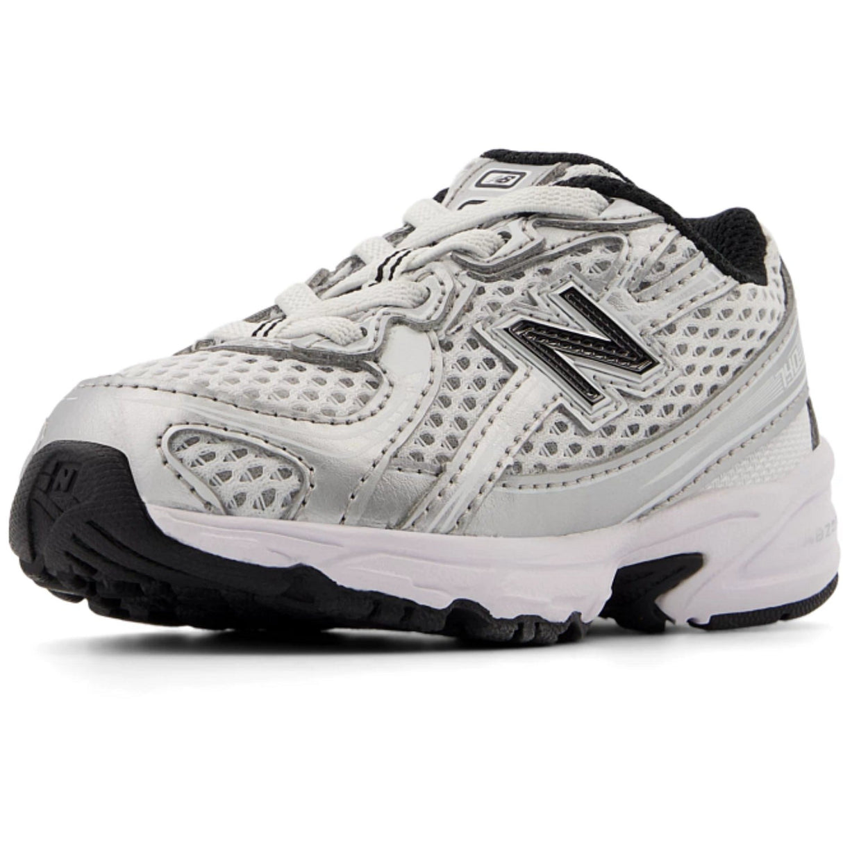 New Balance Silver Metallic 740 Kids Bungee Lace Sneakers