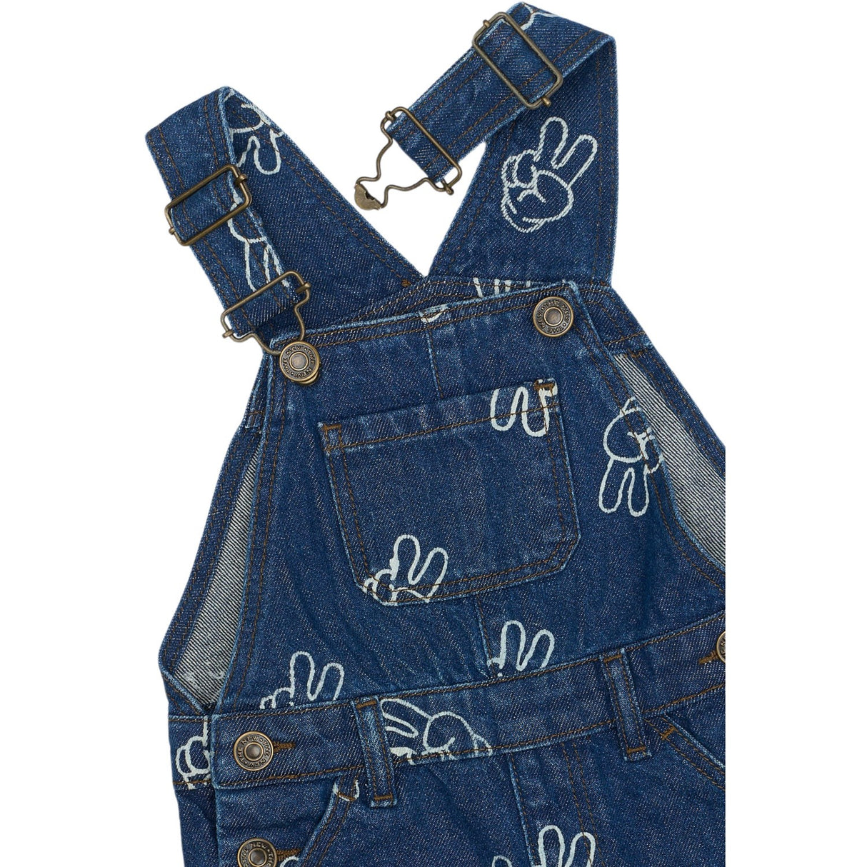 THE NEW Siblings Medium Blue Denim AOP TNSTProsper Denim Dungarees