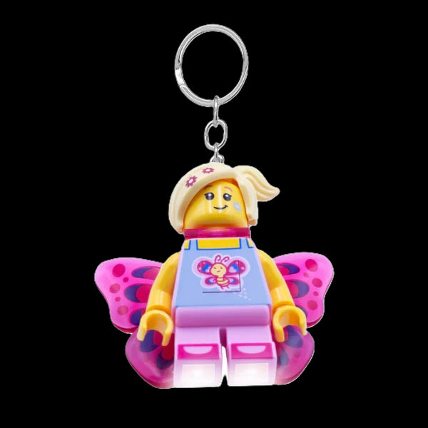 Euromic Lego® Iconic Butterfly Girl Nøglering Med LED Lys