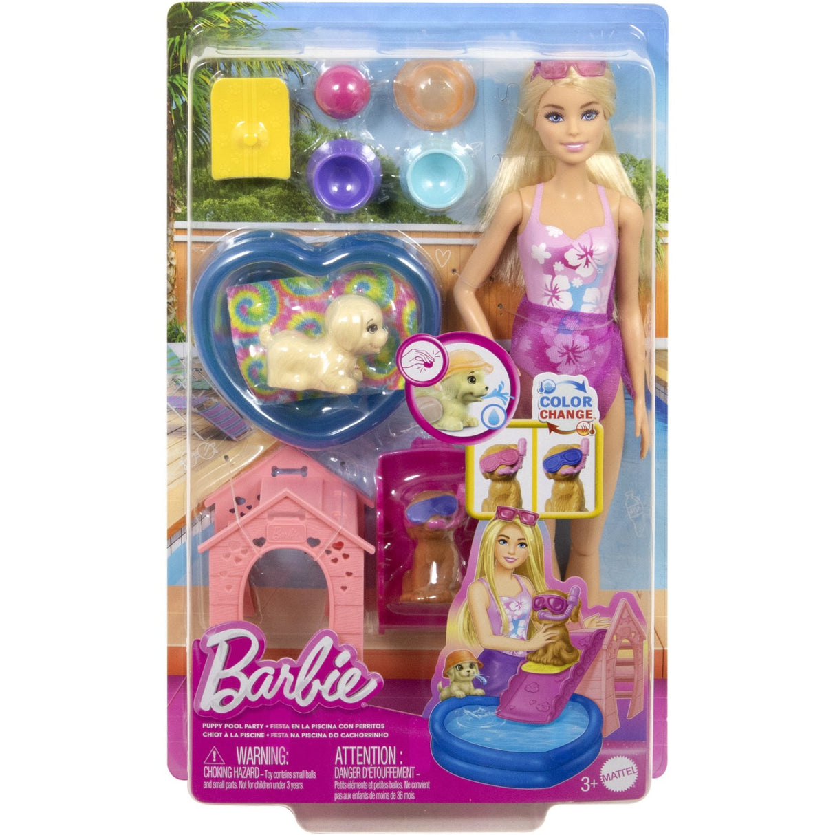 Barbie® Hvalpe Pool Party Aloha Blond
