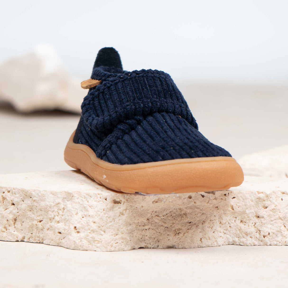 Bisgaard Navy Corduroy Barefoot Basic Hjemmesko