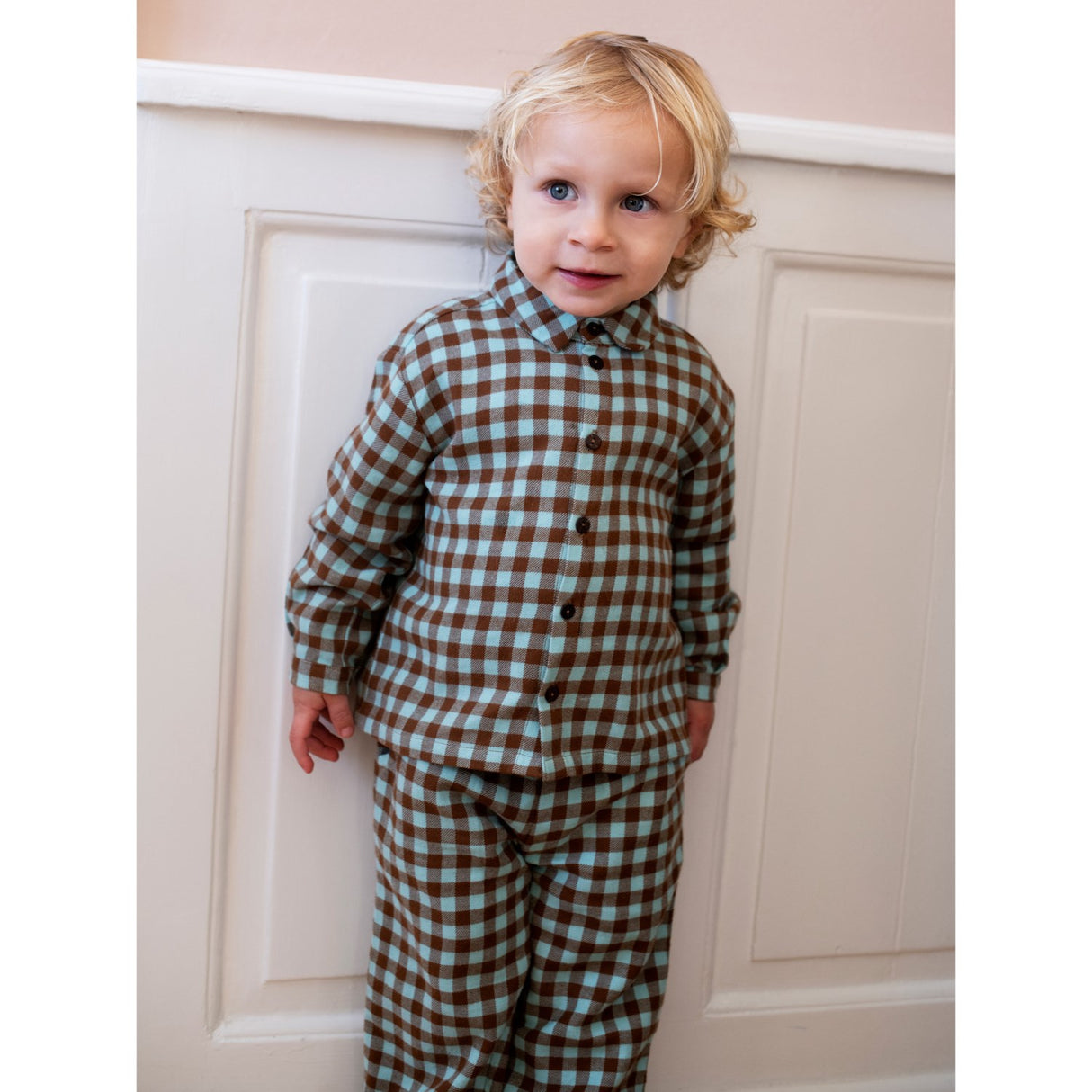 Serendipity Coffee Checks Brushed Krave Skjorte