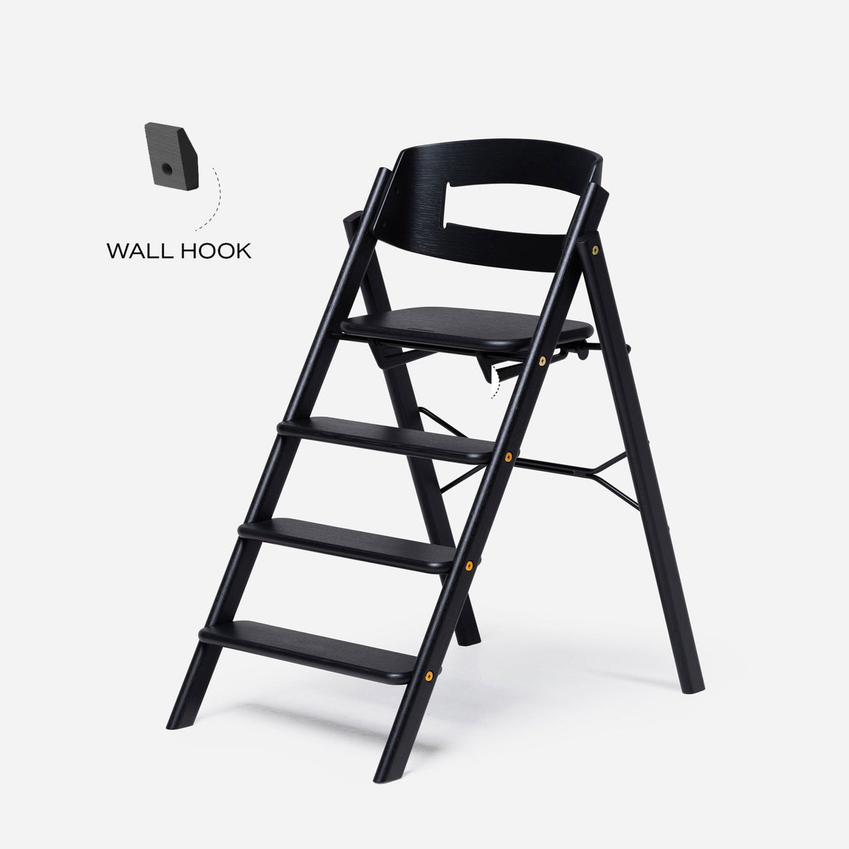 KAOS Black Klapp Vægkrog Til Wooden + Recycled Stol