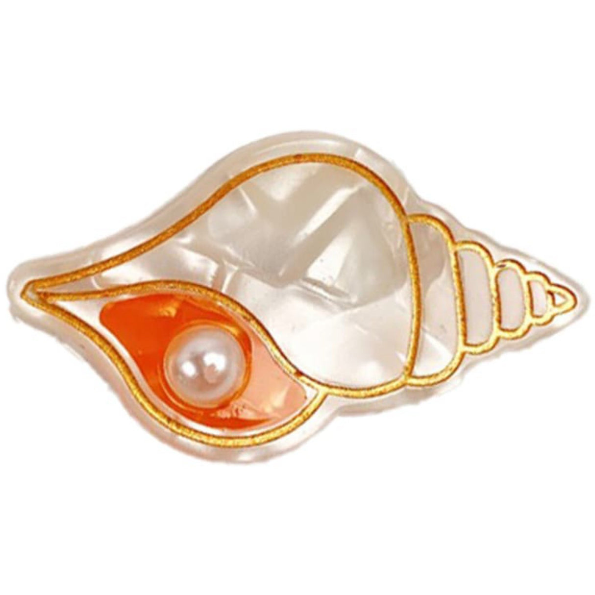 Bow's by Stær Cream/Orange Mini Konkylie Hårklemme
