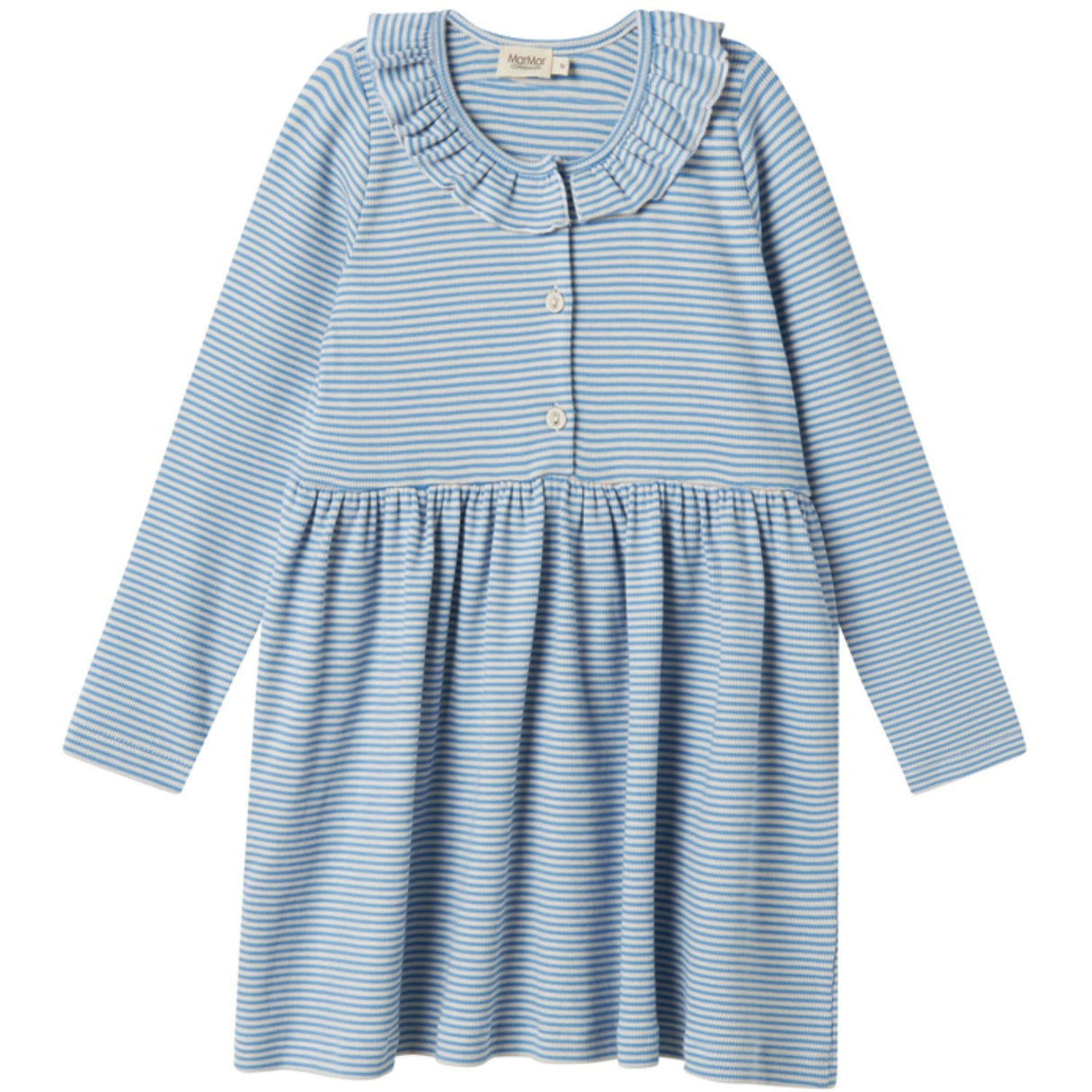 MarMar Modal Fine Rib Blue Stripe Dama LS Kjole