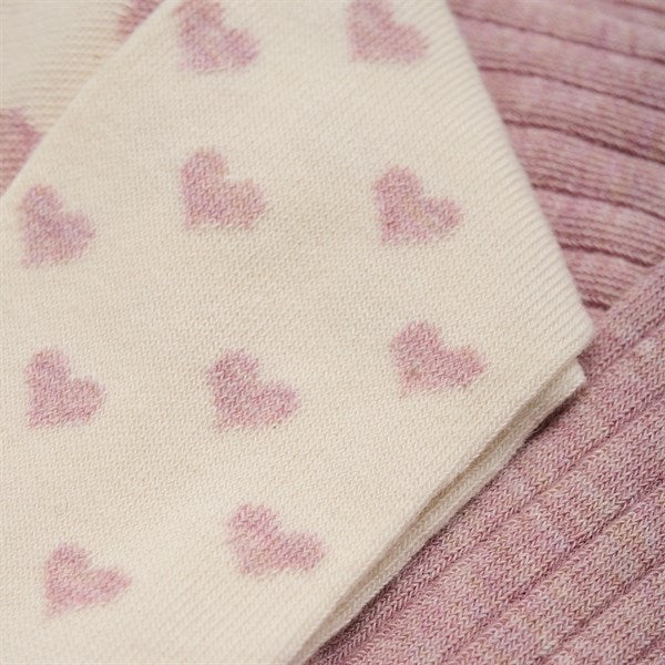 Minymo Light Rose Strømpebukser m. Mønster 2-Pak