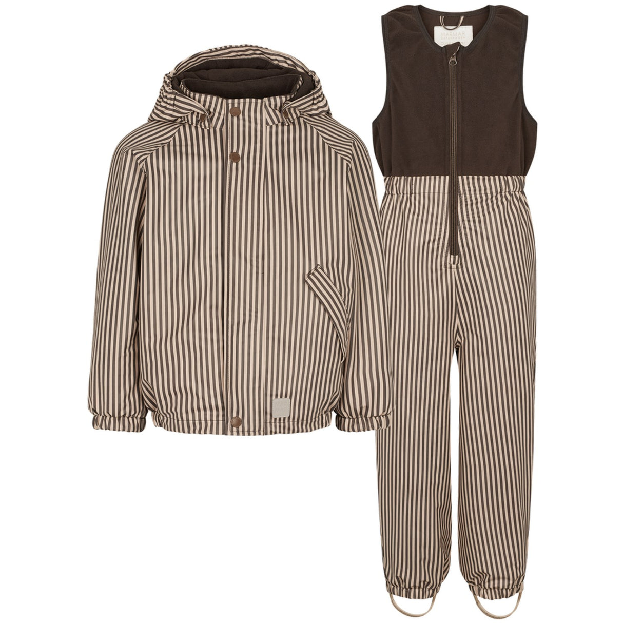 MarMar Rainwear Fleece Brown Stripe Obo Sæt